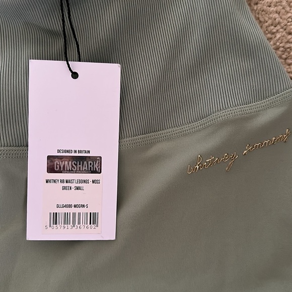 NWT Gymshark x Whitney Simmons Whitney Rib waist leggings - moss green sz small - Picture 5 of 6